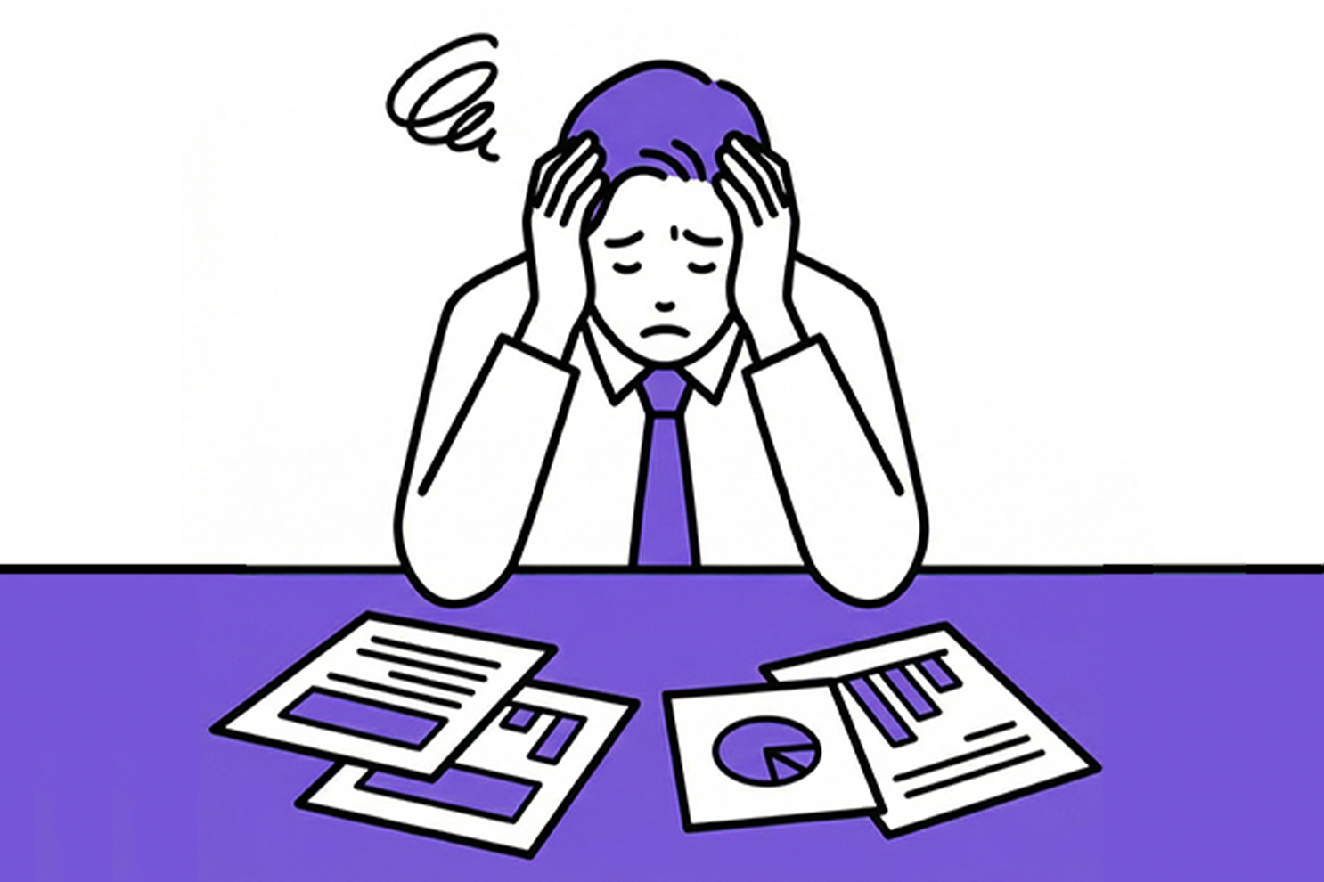 経営の悩みイラスト